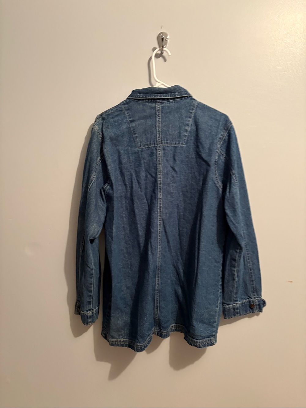 Vintage Blassport Women's Large Medium Wash Blue Denim Button-Up Jean Jacket - Picture 9 of 11